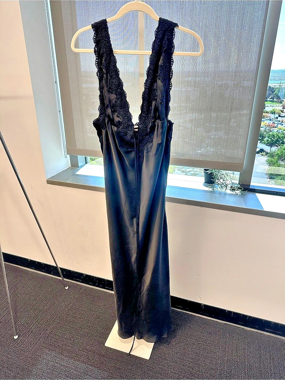 Rumored Venice Satin Maxi Slip Black